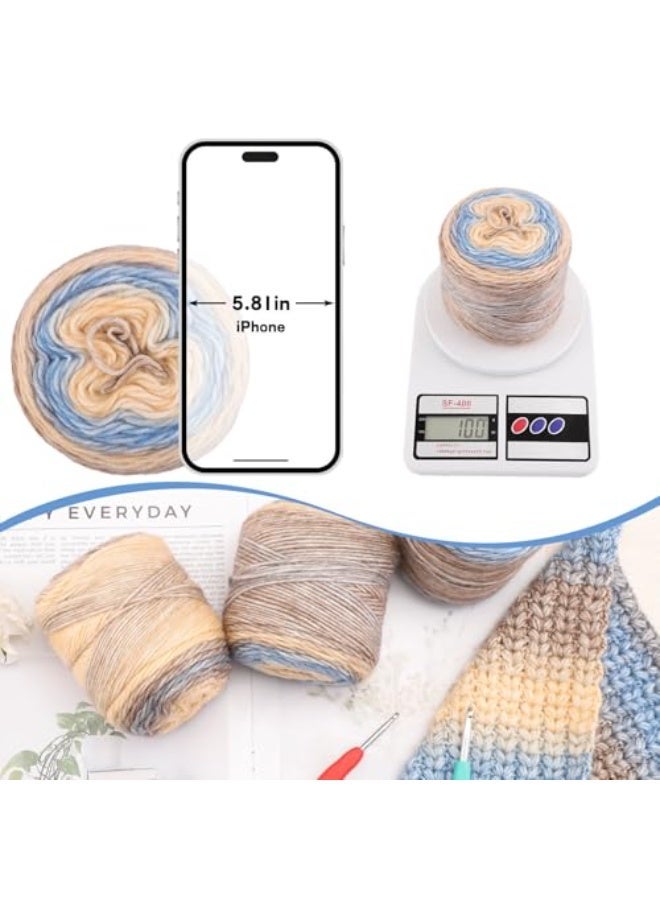 ووفيكسر غزل الكيك متدرج أرض جنيات قوس قزح، 2 حزمة 60 ٪ قطن 30 ٪ أكريليك 10 ٪ صوف، غزل كروشيه الحياكة - Image 4